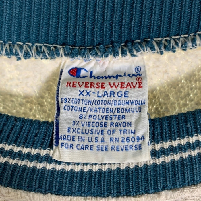 Champion チャンピオン REVERSE WEAVE リバースウィーヴ 刺繍ロゴ クルーネック スウェット グレー Size XX-LARGE 福生店