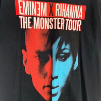 EMINEM エミネム RIHANNA リアーナ 2014 THE MONSTER TOUR プリントTシャツ ブラック ALSTYLE Size L 福生店