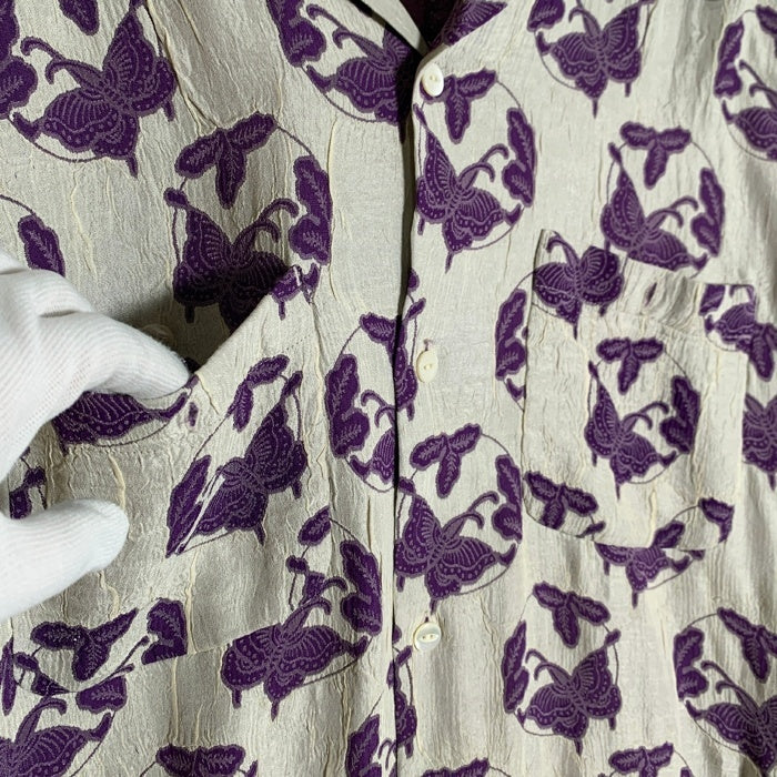 Needles ニードルズ S/S Classic Shirt-R/AC Diamond Jq. ショートスリーブ クラシックシャツ ジャカード パープル MR151 Size L 福生店