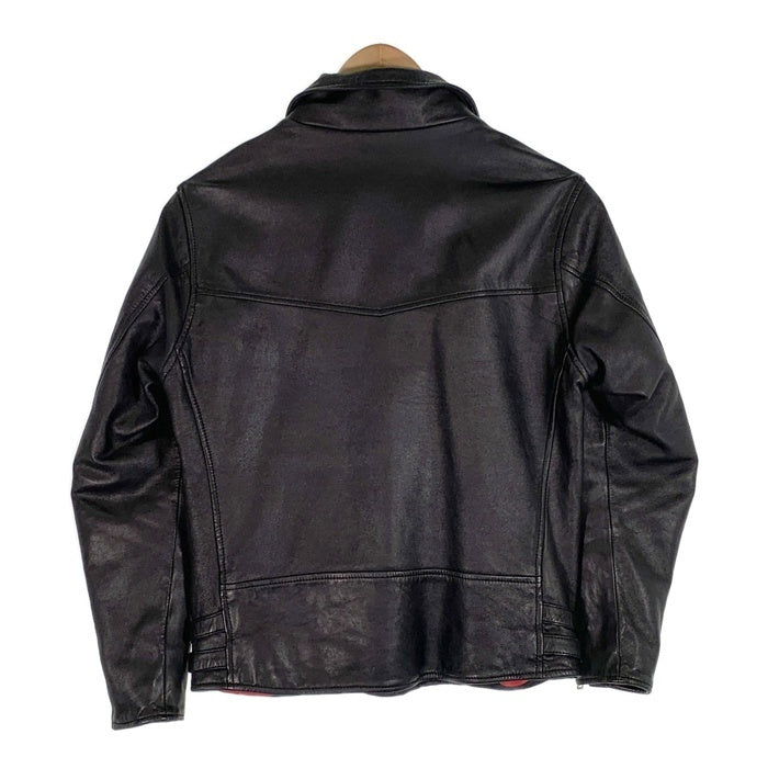 RALEIGH ラリー シープレザー ダブルライダースジャケット ブラック ロンジャン ライトニング型 6058 Size XS 福生店