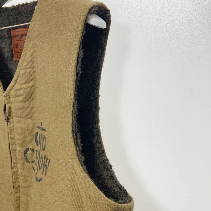 OLD CROW オールドクロウ ジャングルクロス デッキベスト ジップアップ カーキ ステンシル サンプル品 Size M 相当 瑞穂店