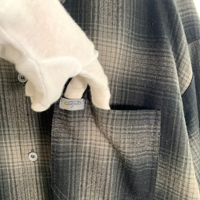 CALTOP キャルトップ アクリル 長袖 オンブレ チェック シャツ チャコール ブラック USA製 Size L 福生店