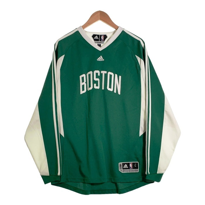 adidas アディダス Boston Celtics ボストン・セルティックス Patch Practice Shirt 長袖 Tシャツ ロンT グリーン ホワイト Size L 福生店