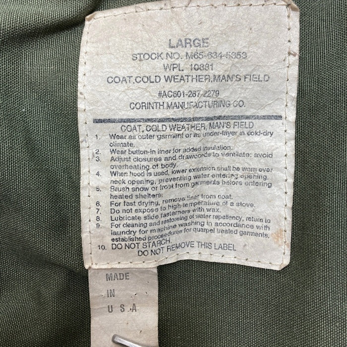 CORINTH コリンス M-65 フィールドジャケット オリーブ USA製 Size L 瑞穂店
