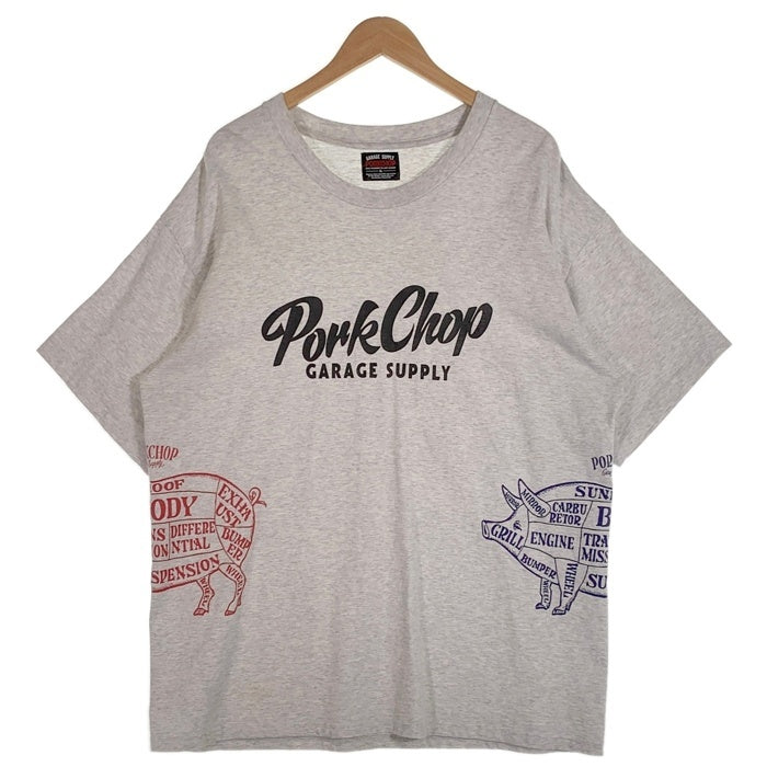 PORKCHOP ポークチョップ MULTI LOGOS TEE マルチロゴ プリントTシャツ グレー Size XL 福生店
