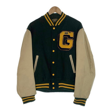80's~ Golden Bear ゴールデンベアー 袖革 ウール アワードジャケット スタジャン グリーン USA製 Size M 福生店