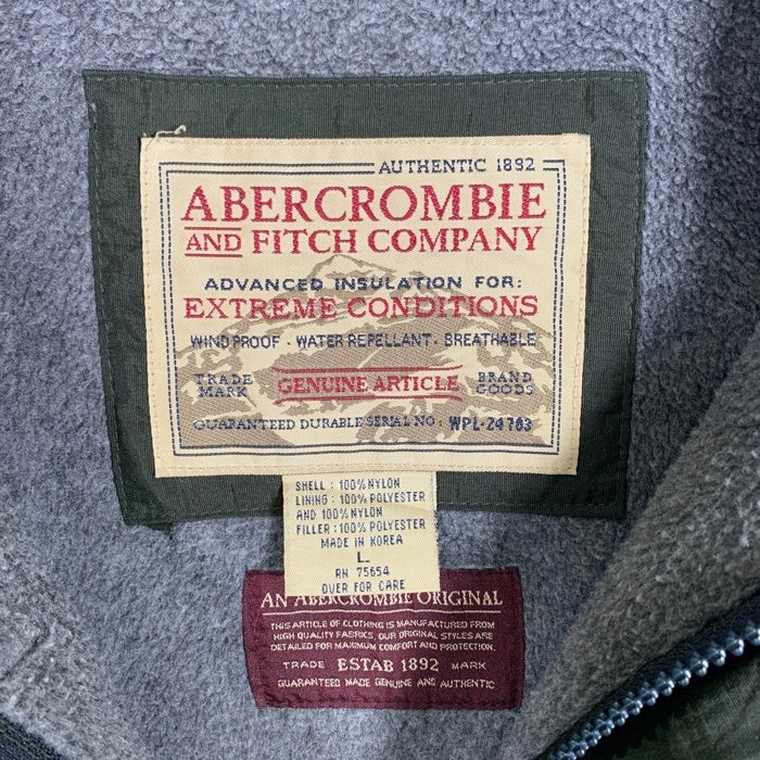 90's Abercrombie & Fitch アバクロンビー アンド フィッチ アノラックフーディー パーカー モスグリーン Size L 福生店