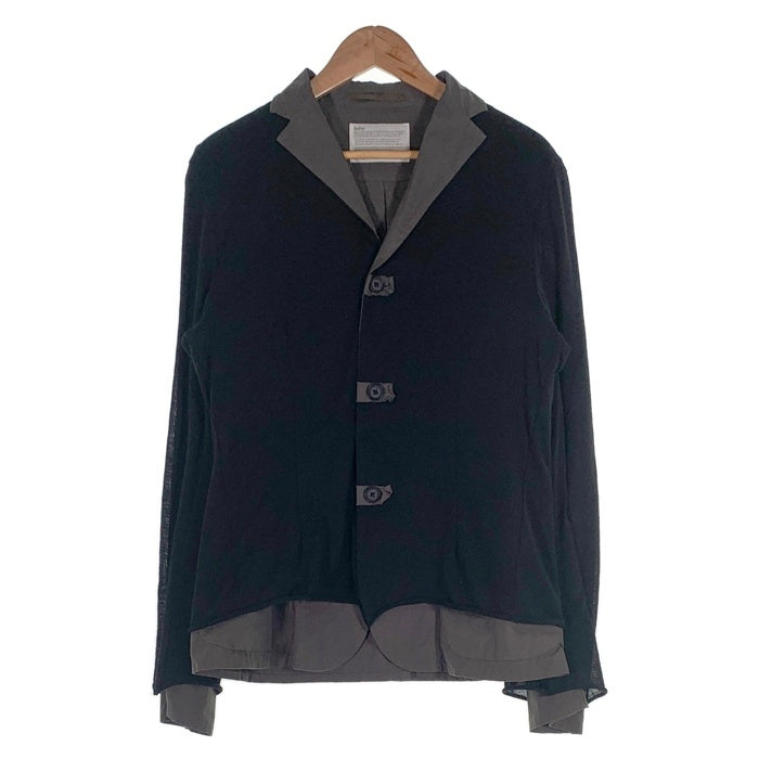 kolor カラー レイヤード 3B テーラードジャケット ブラック グレー ウール ポリエステル 10SCM-T06202 Size 3 福生店