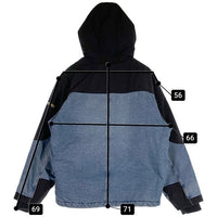 SUPREME シュプリーム 25AW Dickies ディッキーズ Cordura Hooded Work Jacket コーデュラフーデッドワークジャケット デニム ナイロン切替 ブラック ライトブルー Size XL 福生店