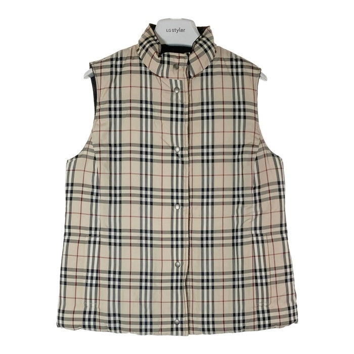 BURBERRY LONDON バーバリーロンドン リバーシブル ノバチェック 裏地キルティング ダウンベスト ベージュ size9 瑞穂店