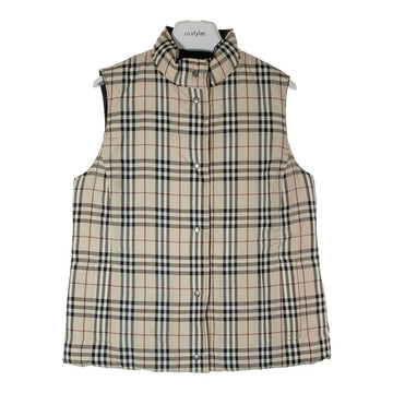 BURBERRY LONDON バーバリーロンドン リバーシブル ノバチェック 裏地キルティング ダウンベスト ベージュ size9 瑞穂店