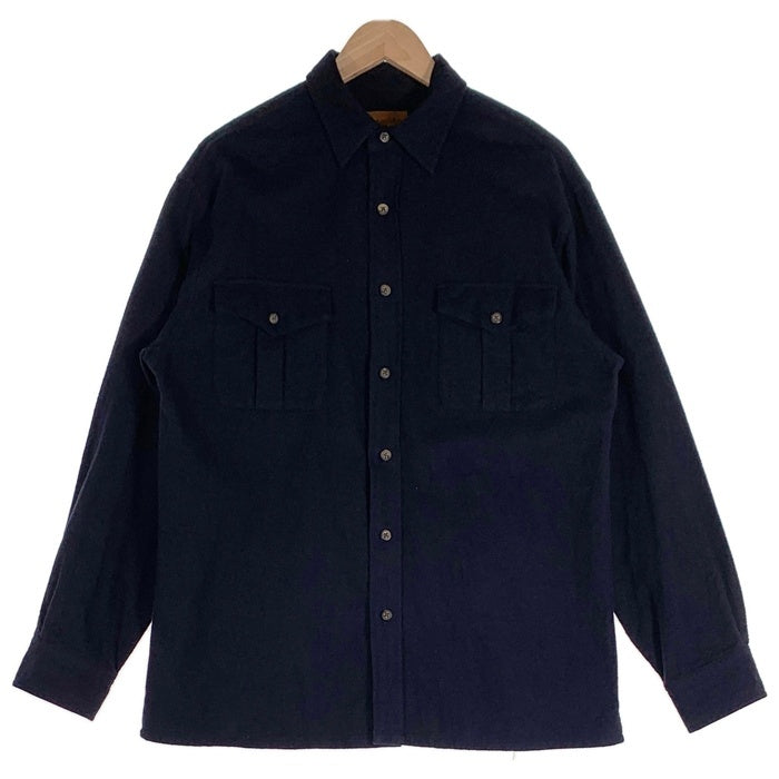 ST.JOHN’S BAY セントジョンズベイ フランネルシャツ プレーン ネイビー Size M 福生店