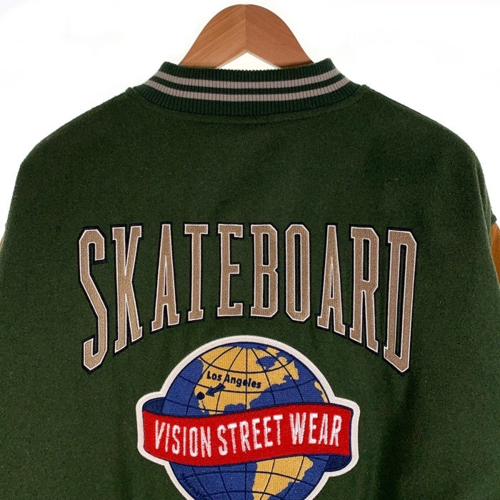 VISION STREET WEAR ヴィジョン ストリートウェアー スタジアムジャケット スタジャン グリーン キャメル1905008-T Size M 福生店