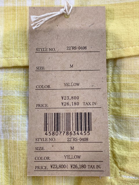 RATS ラッツ 22SS COTTON CHECK SHIRT コットン チェックシャツ イエロー 22’RS-0408 Size M 福生店