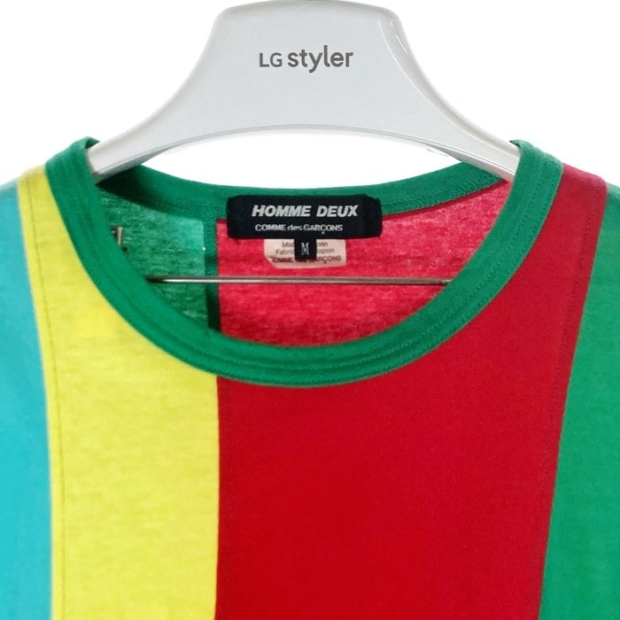 COMME des GARCONS HOMME DEUX コムデギャルソンオムドゥ DK-T003 AD2022 マルチカラー ストライプ Tシャツ sizeM 瑞穂店