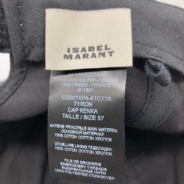 ISABEL MARANT イザベルマラン CQ001XFA-A1C17A TYRON CAP ベースボールキャップ コットン ブラック 瑞穂店