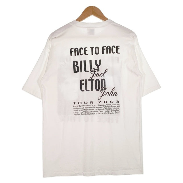 00's Billy Joel ビリージョエル Elton John エルトンジョン TOUR 2003 プリントTシャツ ホワイト All Sports Size L 福生店