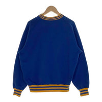 Champion チャンピオン リブライン 前V ロゴプリント クルーネックスウェットトレーナー ブルー イエロー Size L 福生店