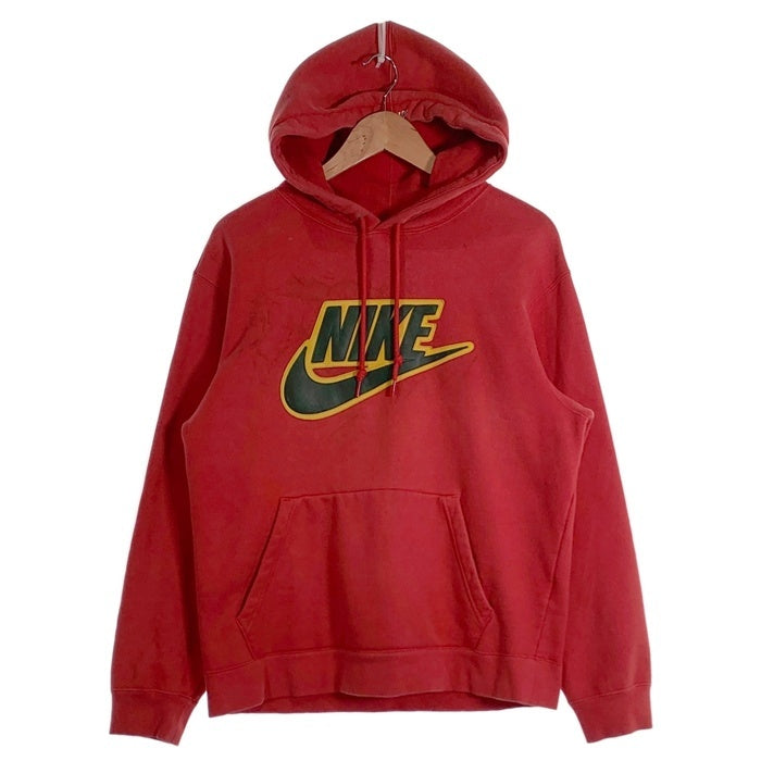 SUPREME シュプリーム 19AW NIKE ナイキ Leather Applique Sweatshirt レザーアップリケ プルオーバースウェットパーカー レッド CK6225-687 Size M 福生店
