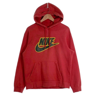 SUPREME シュプリーム 19AW NIKE ナイキ Leather Applique Sweatshirt レザーアップリケ プルオーバースウェットパーカー レッド CK6225-687 Size M 福生店