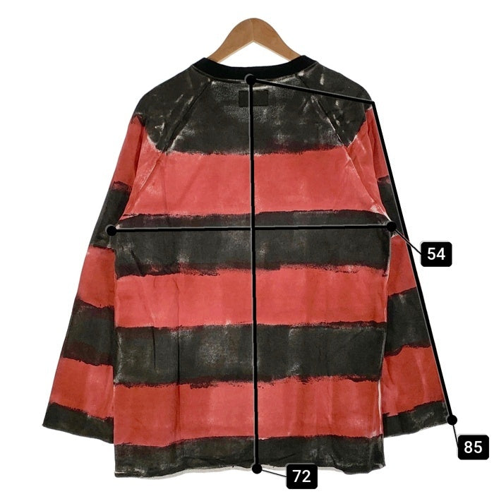 glamb グラム Hardie border sweat ハーディーボーダースウェットトレーナー ブラック レッド 薄手 GB0318/CS12 Size 4 福生店