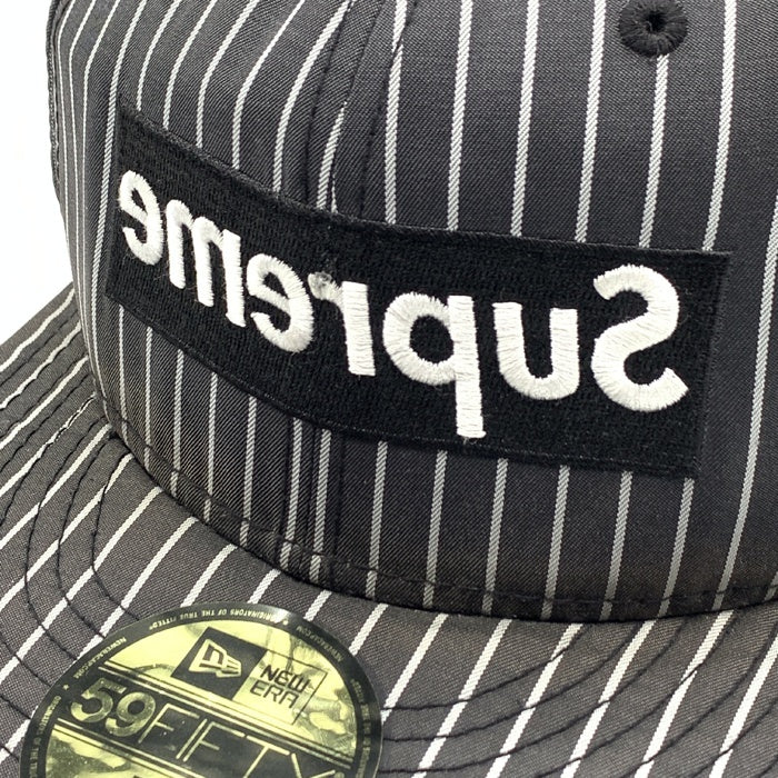 SUPREME シュプリーム 14SS COMME des GARCONS SHIRTS コムデギャルソンシャツ New Era ニューエラ 59FIFTY ベースボールキャップ ストライプ ドット ブラック Size 7 5/8 (60.6cm) 福生店