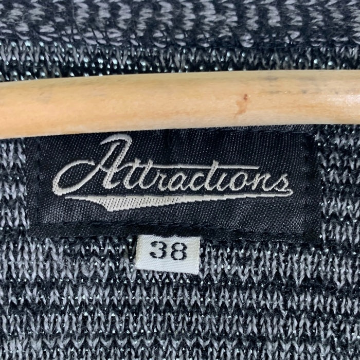 Attractions アトラクションズ ウール アクリル ニットカーディガン ブラック Size 38 福生店
