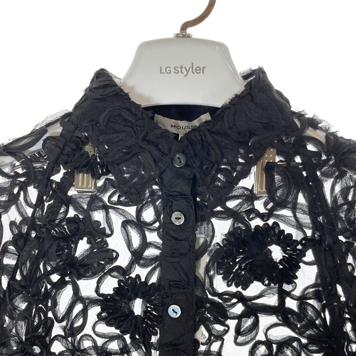 MOUSSY マウジー RIBBON TULLE  シャツ ブラック sizeF 瑞穂店