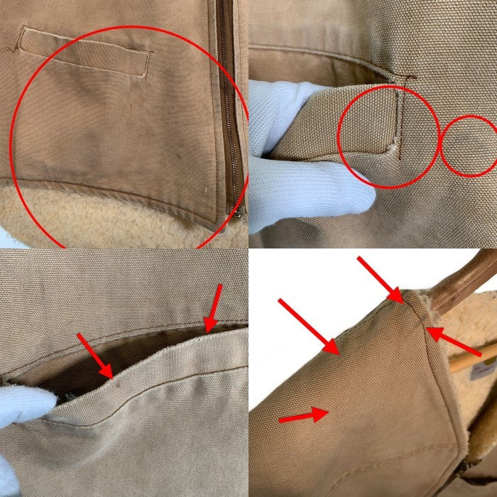 80’s CARHARTT カーハート ダックベスト 内ボア ベージュ 6SV USA製 YKK Size XXLG 福生店