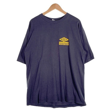 90's UMBRO アンブロ プリントTシャツ ネイビー 袖裾シングル Size XL 相当 福生店