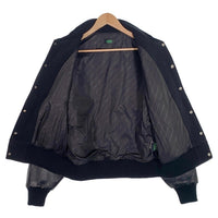 a few Good kids アフューグッドキッズ サークルワッペン ウール 袖フェイクレザー スタジャン ブラック Size S 福生店