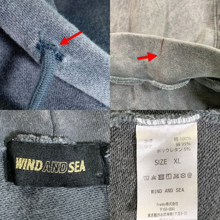 WIND AND SEA ウィンダンシー SULFER HOODIE サルファーフーディー プルオーバースウェットパーカー グレー WDS-O-SIG-24-Q1-CS-01 Size XL 福生店