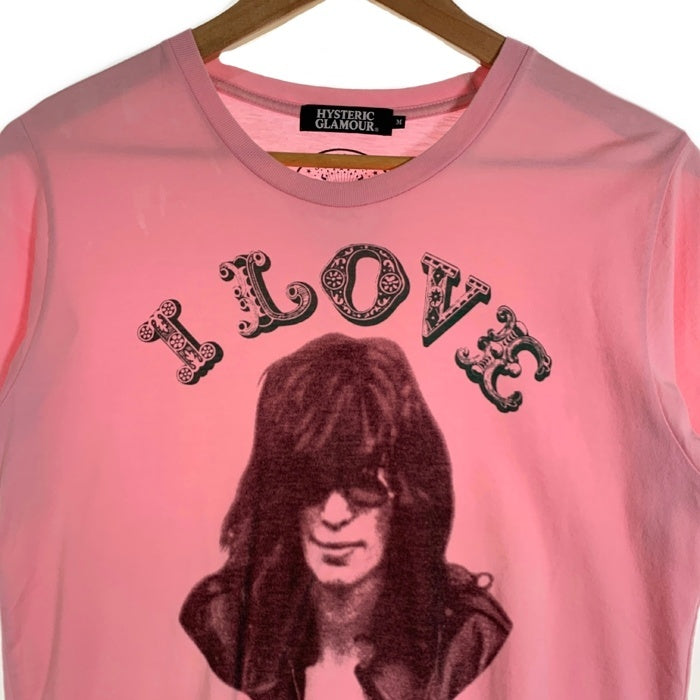HYSTERIC GLAMOUR ヒステリックグラマー I LOVE JOEY プリントTシャツ ピンク 4CT-5372 Size M 福生店