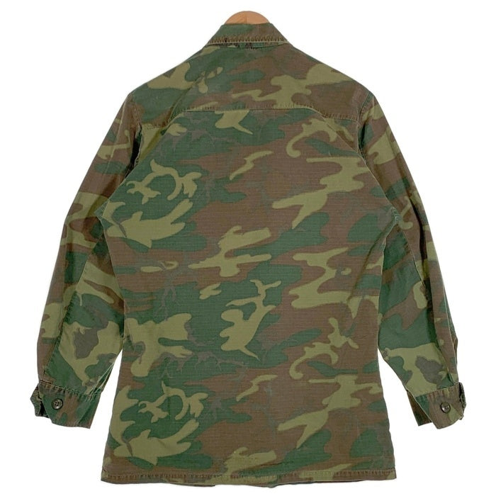60’s U.S.ARMY 米軍 ジャングルファティーグ ミリタリージャケット リーフカモ リップストップ 68年会計 8415-945-7653 Size S-R 福生店