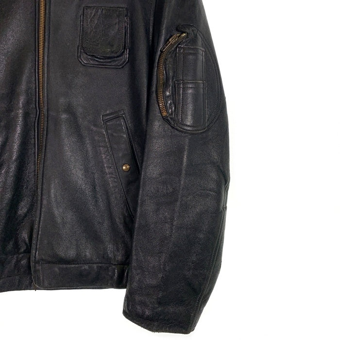 70`s 80`s Pinet Maitre tailleur ピネ メートル タイユール フランス軍 パイロット レザージャケット ブラック Size M相当 福生店