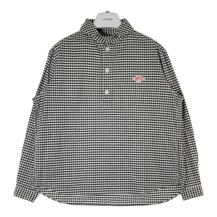 DANTON ダントン JD-3568 丸えりチェックシャツ ホワイトxブラック size40 瑞穂店