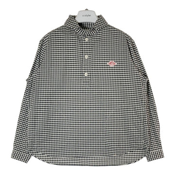 DANTON ダントン JD-3568 丸えりチェックシャツ ホワイトxブラック size40 瑞穂店
