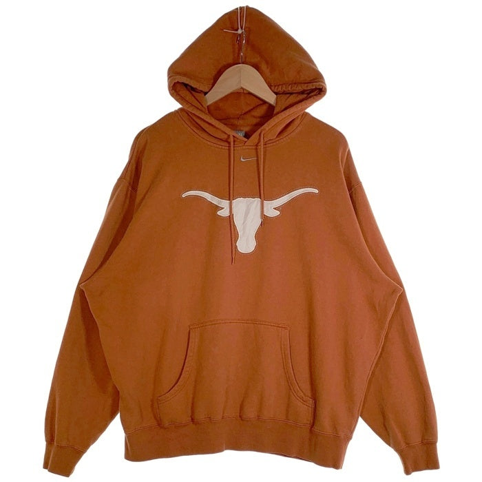 90`s NIKE ナイキ カレッジロゴ テキサス プルオーバー フーディー パーカー ブラウン Size XL 福生店