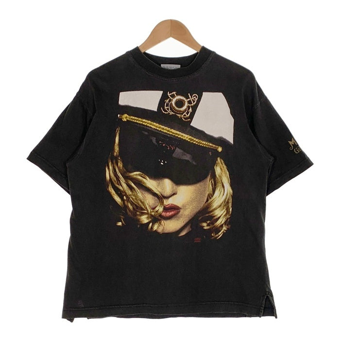 90's Madonna マドンナ GIRLIE SHOW 1993 AUSTRALIA ガーリーショー プリント Tシャツ ブラック 袖裾ダブル SPORTS ROAD Size M 福生店