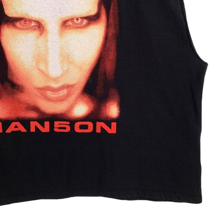 FEAR OF GOD フィアオブゴッド MARILYN MANSON マリリンマンソン BIEBER ジャスティンビーバー カットオフスリーブトップ Tシャツ ブラック Size L 福生店