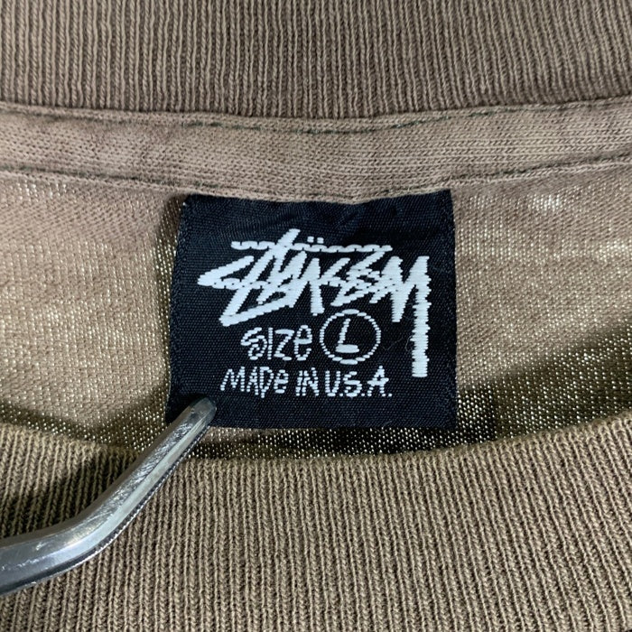 90's STUSSY ステューシー 8ball 8ボール 半袖 Tシャツ ブラウン USA製 Size L 福生店