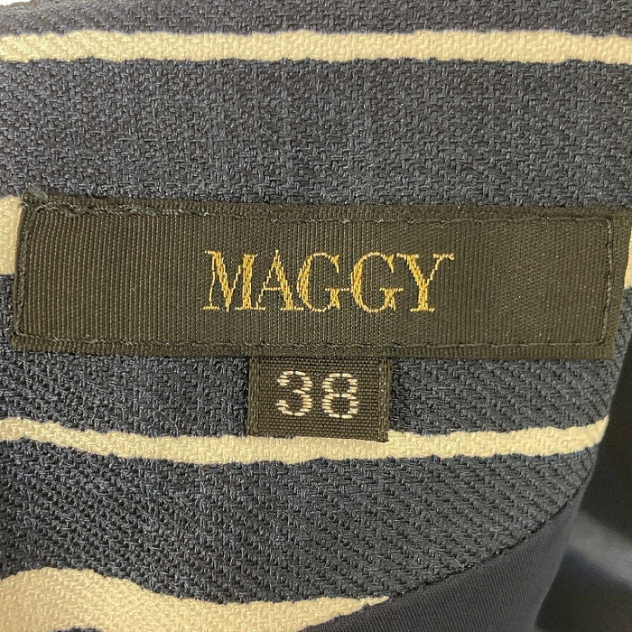 MAGGY マギー銀座 ボーダー ワンピース Aライン ネイビー size38 瑞穂店