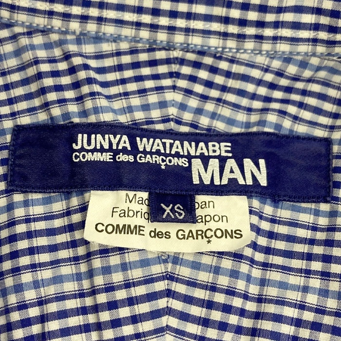 JUNYA WATANABE COMME des GARCONS MAN ジュンヤワタナベ コムデギャルソンマン WA-B008 AD2017 パッチワーク 半袖シャツ ブルー sizeXS 瑞穂店