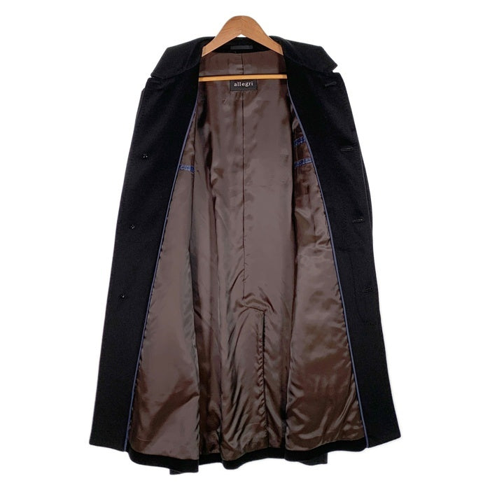 allegri アレグリ カシミヤ アンゴラ ステンカラーコート ブラック 襟裏フェイクレザー Size L 福生店