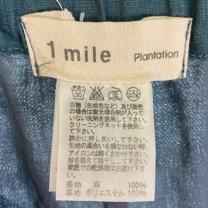 Plantation プランテーション 1mile ワイドパンツ ターコイズ sizeM 瑞穂店