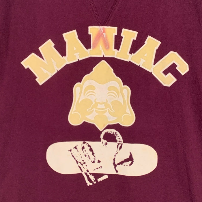 Evisu エヴィス 前V MANIAC プリントTシャツ パープル Size S 福生店