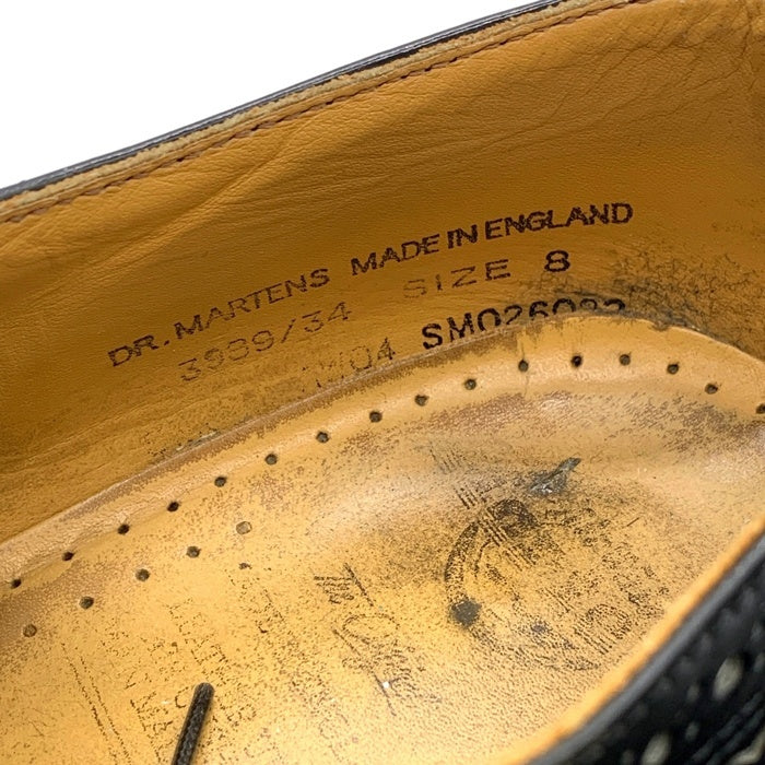Dr.Martens ドクターマーチン ウィングチップ レザーシューズ ブラック ホワイト イングランド製 3989/34 Size UK 8 (約27cm) 福生店