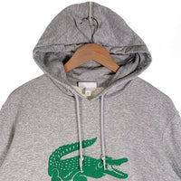 LACOSTE ラコステ ビッグロゴ プルオーバーパーカー フーディー フロッキープリント グレー SH2169 Size US L 福生店