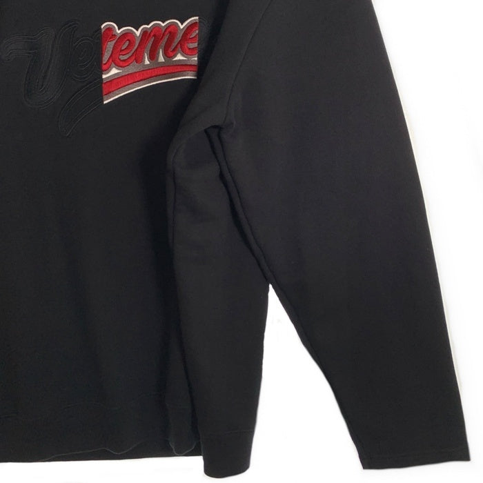 VETEMENTS ヴェトモン 18AW Baseball Logo Embroidered Sweatshirt ベースボールロゴ クルーネック スウェット ブラック MAH18TR31 Size M 福生店