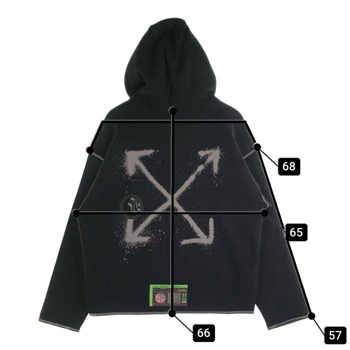 NIKE ナイキ OFF-WHITE オフホワイト M Nrg Ru Hoodie バックスプレーアロープリントパーカー フーディー ブラック CN5640-010 Size L 福生店